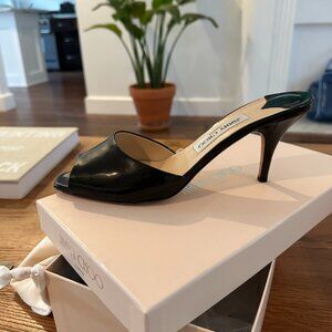 Black patent leather Jimmy Choo mules 39.5